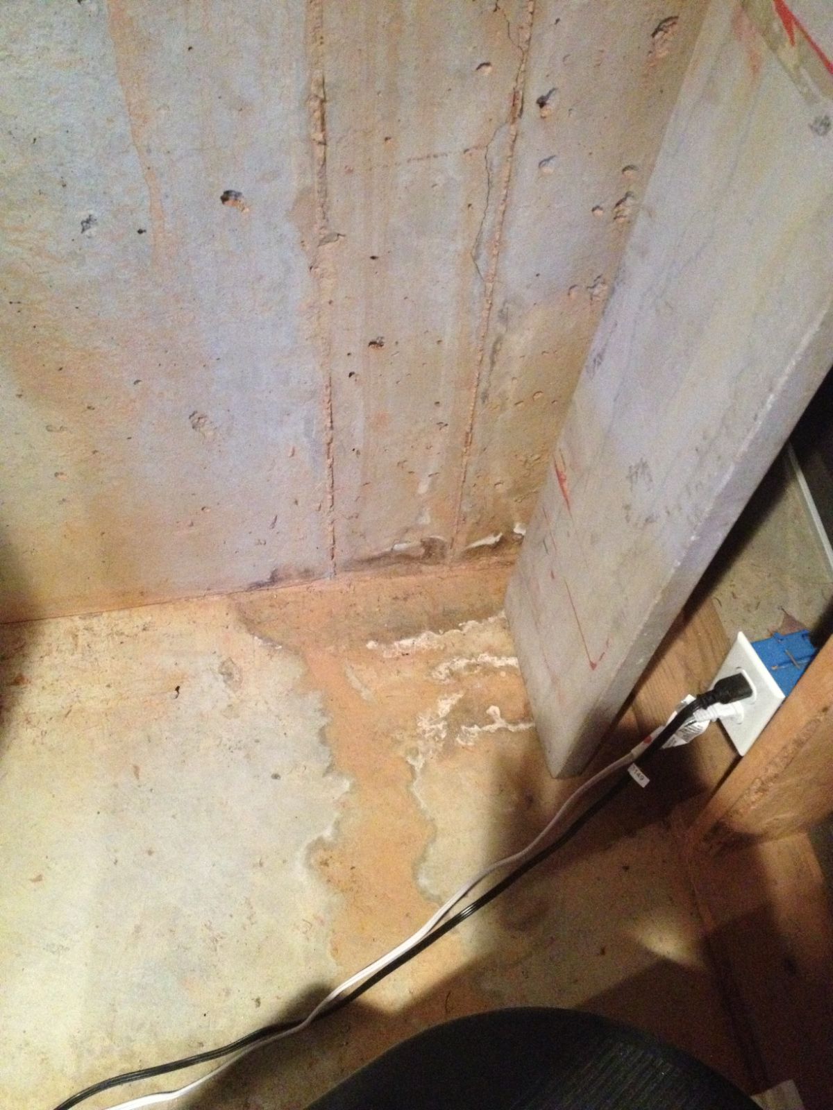 Crack in Basement Wall with Water